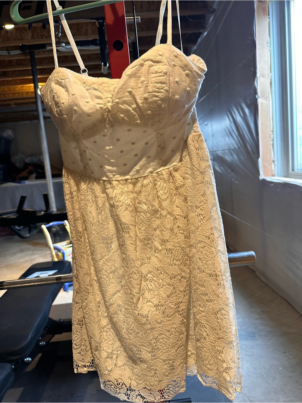 American Eagle White & Cream Lace Sundress